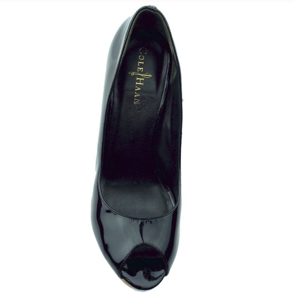 Cole Haan black peep toe platform heels - Picture 3 of 6